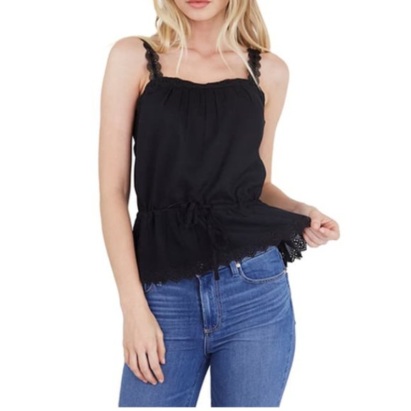 PAIGE Tops - Zherra Black Cinched Waist Tank -XS - NWOT